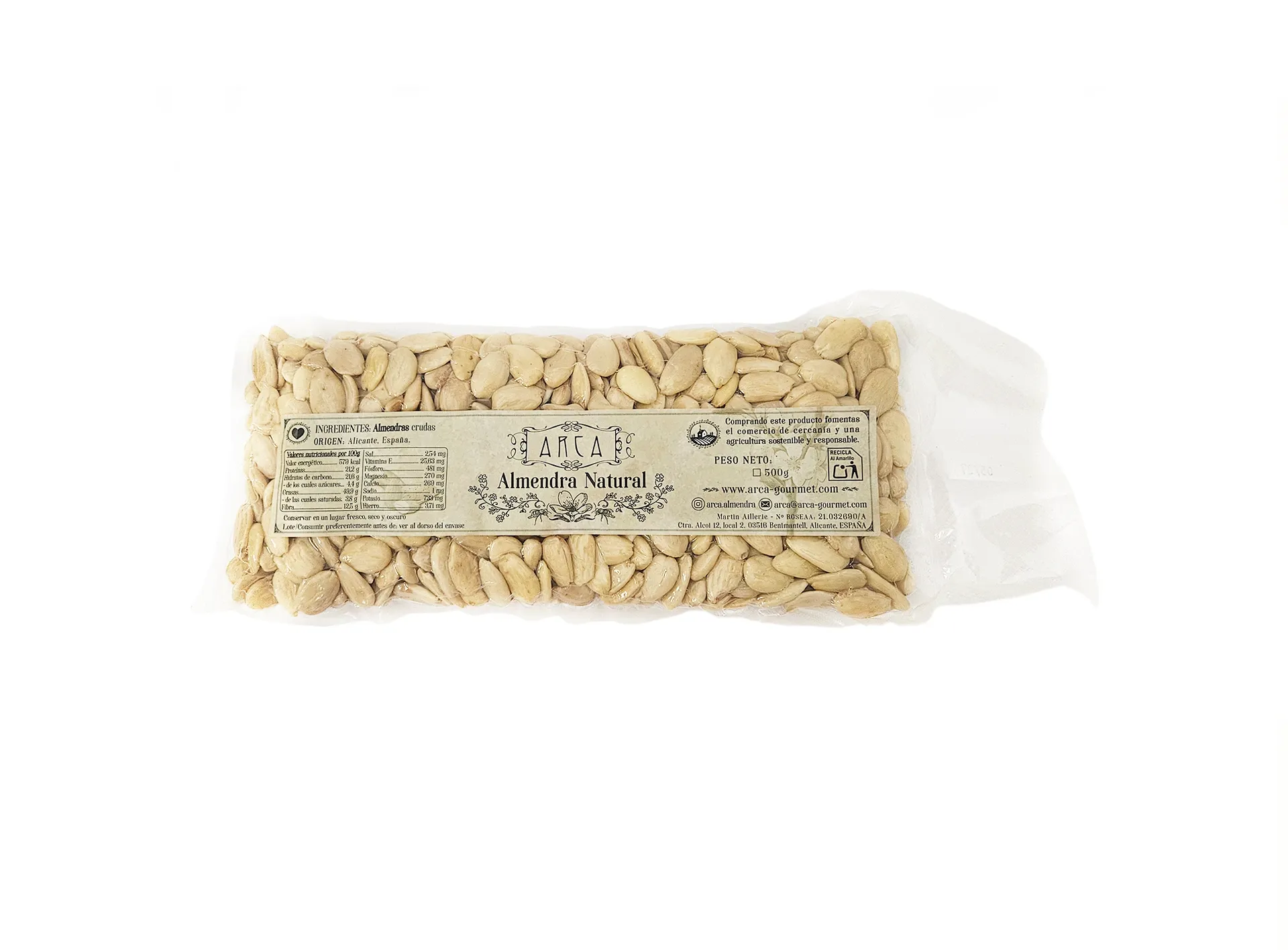 Almendra Natural Repelada 500g